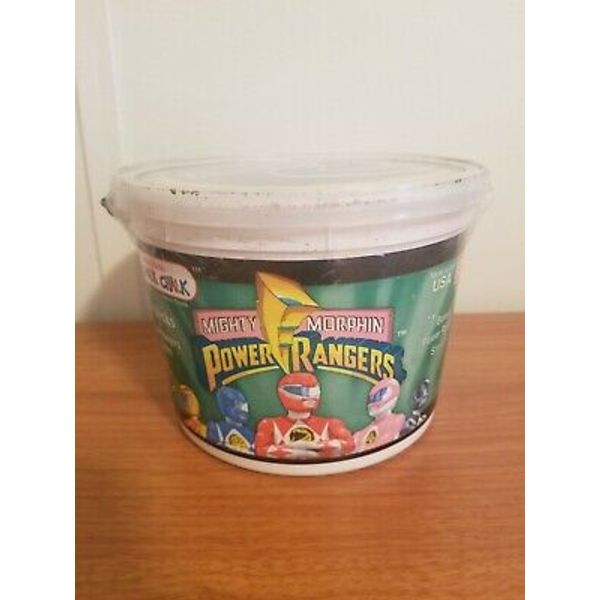 Vtg Mighty Morphin Power Rangers Sealed Chalk Set Bucket Complete NIB