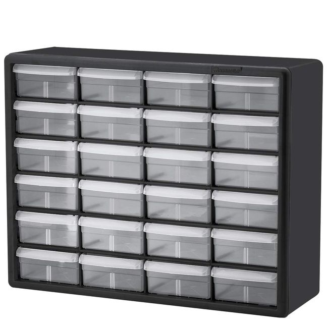 Akro-Mils Black Plastic 24-Drawer Storage Cabinet (Black)