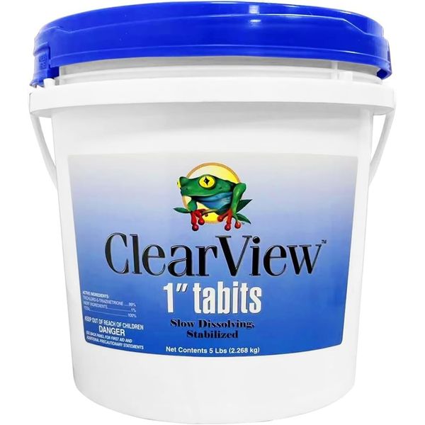 ClearView Chlorine Tablets 1 Inch 5 Lbs for Swimming Pools