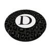 Monogram Letter D Initial Black Light Grey Leopard Print PopSockets Swappable PopGrip