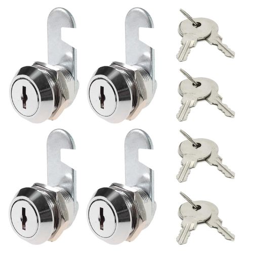 4 Pcs Cam Locks 16mm Letter Post Box Lock Mailbox Lock with 8 Pcs Key Security Mailbox Lock for Cabinet Drawer Cupboard Locker Door