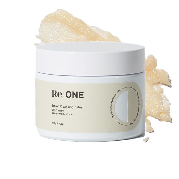 Re:ONE Strawberry Cleansing Balm, 6.7 oz (190 g) Blackheads Remover, Korean Makeup Cleanser, Korean Skin Care, Vegan Formula