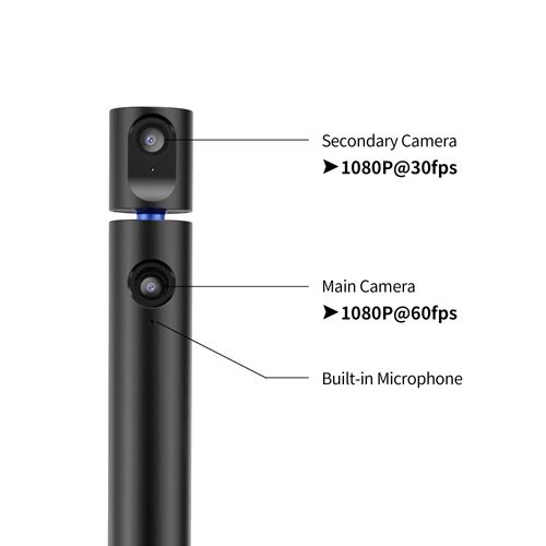 CZUR Halo X Pro Dual Webcam for PC, 1080P Web Camera with Microphone, USB Camera for Computer, 90° View, Plug & Play, Compatible with Windows&Mac, for Skype/TikTok/YouTube/Yahoo Messenger