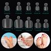 Prasacco 100 Pcs False Toenails Stick on Toenails With Box 10 Sizes Full Cove Fake Nails Tip Acrylic Press on Nails for Nail Salons Diy Nail Art and Diy Foot Decoration Manicure Tools Clear