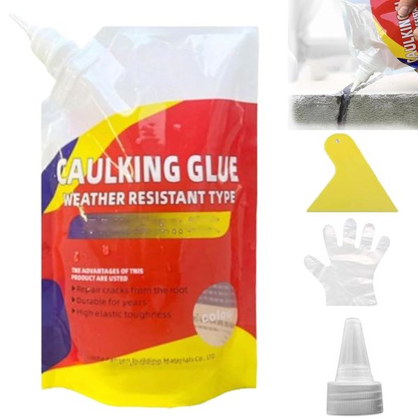 2024 New Slab Concrete Crack Waterproof Repair Sealant, Caulking Glue Weather Resistant Type, Concrete Crack Repair, Concrete Caulk Glue Adhesive, Strong Waterproof Invisible Quick-Drying (1PCS)
