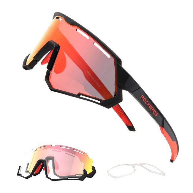 ROCKBROS Fahrradbrille 2 in 1 Sportbrille Polarisierte/Photochrome Brille UV-Schutz Damen Herren Sonnenbrille für Outdoor-Aktivitäten wie Radfahren Laufen Angeln Golf