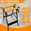 Foldable Wooden Workbench with Clamps – Heavy Duty Folding Work Table for DIY, Garage, Workshop, Carpentry & Construction
