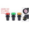 6pcs AC/DC 12V Indicator Lights LED Flush Panel Mount 7/8" 22mm
