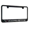Corvette C7 1 Logo Black License Plate Frame