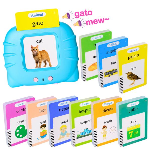 510 Spanish Flash Cards for Kids 3+Years,Pocket Speech for Toddlers,Autism Sensory Toys,Learning Montessori Toys,Speech Therapy Toys for Kids Toddlers