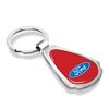 Ford Logo Red Dome Mirror Chrome Metal Teardrop Key Chain