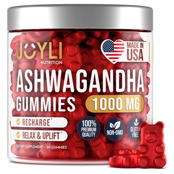 JOYLI Nutrition Ashwagandha Gummies for Women and Men - Natural Calm Gummies with Organic Ashwagandha Root Extract, Vitamin C, Vitamin D2 & Zinc - Ashwagandha Herbal Supplement for Sleep & Balance