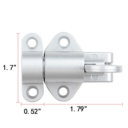INIRET 4 Packs Self-Closing Latches，Silver Gray Spring Door Lock，Resilient Bolt Latch Aluminum Alloy Safety Automatic Spring Barrel Slide Door Lock with Screws,Used for Gate,Window and Cabinet etc