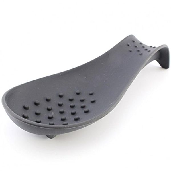 Kochblume Lo¨ffelablage 8 x 20 cm, anthracite, Edition, silicone