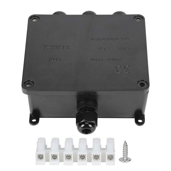 IP68 Waterproof Junction Box External Junction Box Outdoor Cable Connector Case Electronic Enclosure PC Black