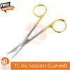 Surgical Iris Scissors TC Curved 4.5" Dental Dissecting Tissue Suture Veterinary