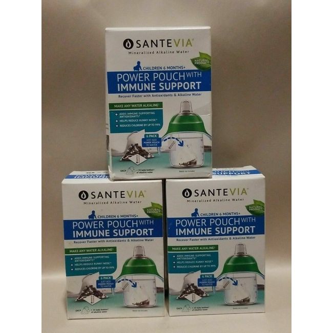 LOT  OF 3 •  Santevia Power Pouch With Immune Support Filter 6 Pouch Per Box