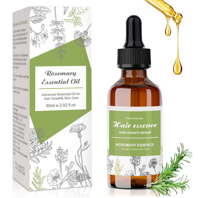 Rosemary Oil for Hair Growth, Rosemary Hair Oil for Men Women 2oz 60ml, Rosemary Mint Scalp Serum, Rosemary Mint Scalp & Hair Strengthening Oil