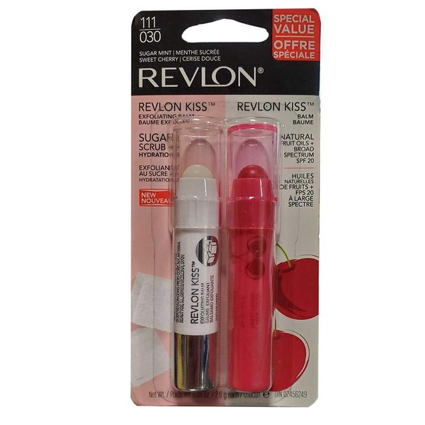 Revlon Kiss Balm Sweet Cherry and Revlon Kiss Sugar Scrub Sugar Mint Duo