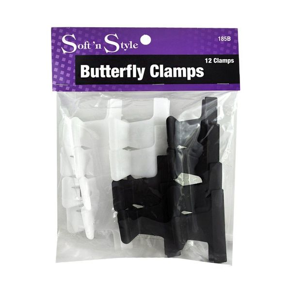 Butterfly Clamps 1-dozen * Small Size: 2" * Black & White
