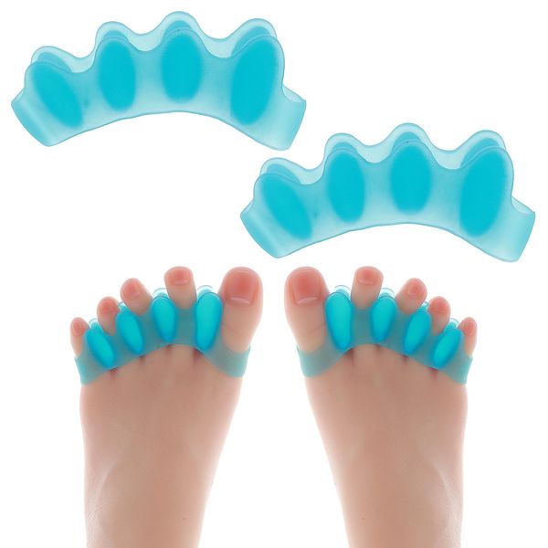 WLLHYF Gel Toe Separator Toe Spacers Soft Gel Pedicure Kit Bunion Corrector Hammer Toe Straightener Toe Corrector for Men Women Toenail Polish Grooming (Blue)