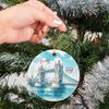 Personalized London Tower Bridge Ceramic Ornament, Custom Name & Year Xmas Tree Decor
