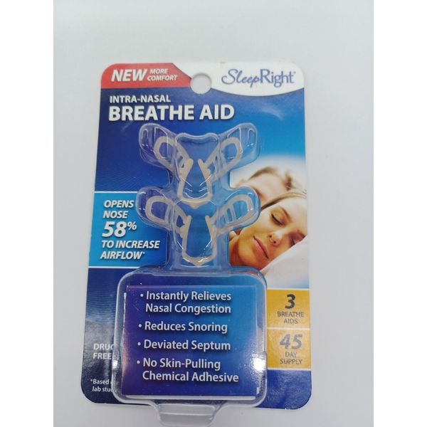 New SleepRight Intra-Nasal Breathe Aids Breathing Aids for Sleep Nasal Dilator -