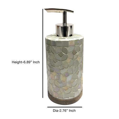 nu steel Trillium Liquid Soap Pump in Mosaic & Wood