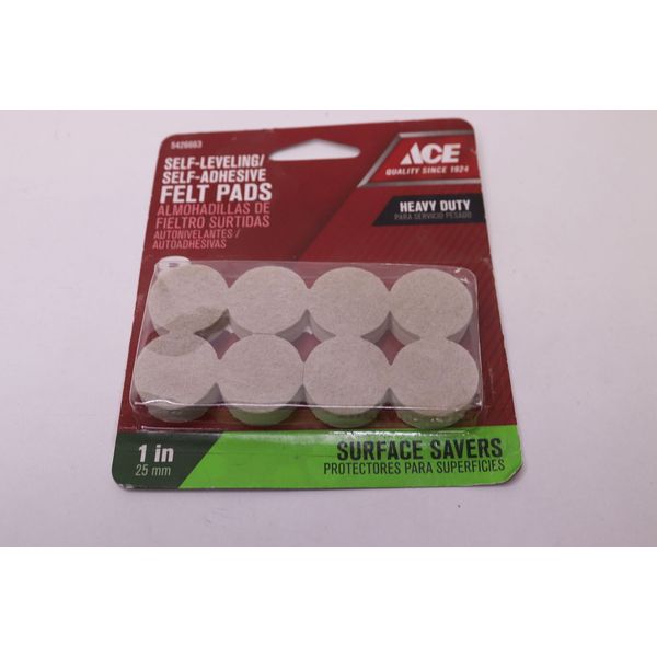 (8-Pk) Ace Self Adhesive Felt Pad Brown 1" 5426663