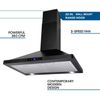 30 in Wall Mount Range Hood Kitchen 3-Speed Touch Control w/LEDs Easy Clean