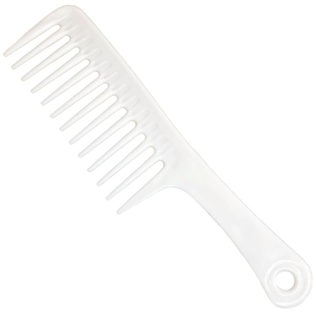 Massive Jumbo Wide Tooth Detangler Big Huge Comb Handle Afro Hair Basin Brush (White)