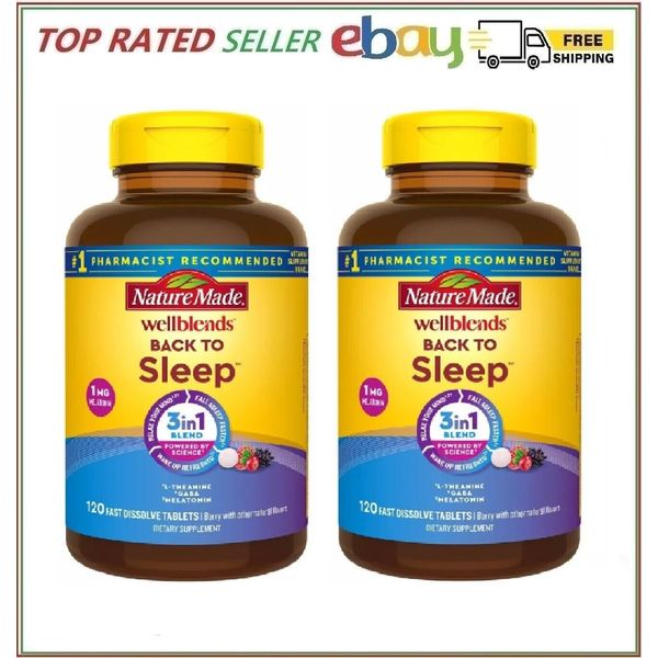 2 Pack-Nature Made Wellblends Back To Sleep, 120 Fast Dissolve Tablets