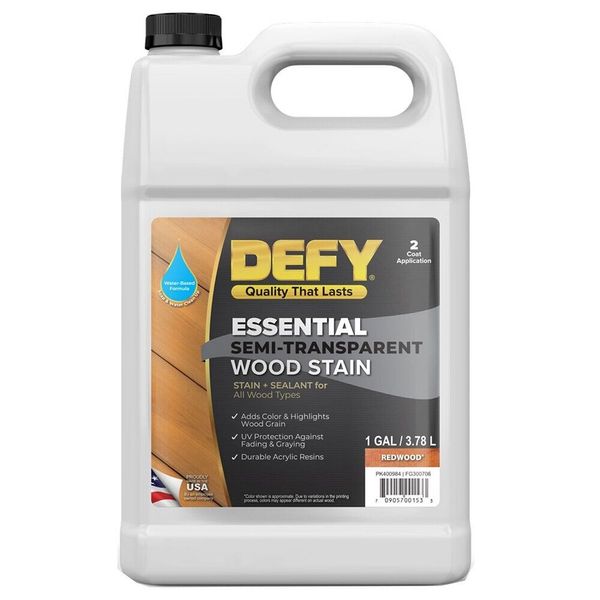 DEFY Essential Semi-Transparent Wood Stain Redwood gal