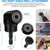 Flexible Drill Bit Extension Right Angle Drill Attachment Set, 360° Rotatable 1/4 3/8 1/2" Impact Grade Socket Adapter Set, Super Bit Shaft Extension Bits, Screwdriver Bit Set