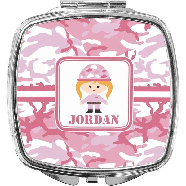 YouCustomizeIt Personalized Pink Camo Compact Makeup Mirror