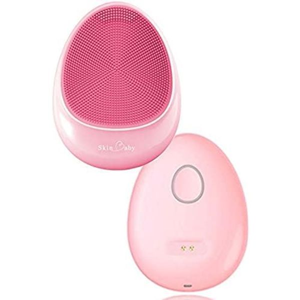 SkinBaby Facial Cleanser, Facial Cleansing Brush, Nose, Silicone, Electric, Rechargeable, Fully Waterproof, Sonic, Pores, Blackheads, Pore Care, Ultrasonic Facial Cleanser, Men&#39;s, Women&#39;s, Pink