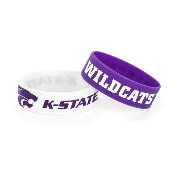 NCAA Kansas State Wildcats Silicone Rubber Bracelet, 2-Pack