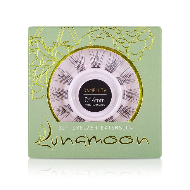 Lunamoon DIY Cluster Wimpern Einzeln Wimpern für Wimpernverlängerung DIY Individual Lashes Wimpernbüschel Individuelle Falsche Wimpern Cluster Lashes DIY Wimpernverlängerung (Camellia-14mm)