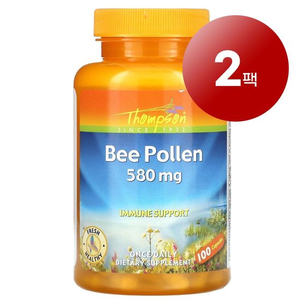 Wawa Market Thompson Bee Pollen Bee Pollen Powder 580mg Tablets 100 Tablets 1 Pack, 2 Packs