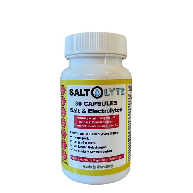 SALTOLYTE 30 Capsules Salz- + Elektrolytkapseln mit Natrium, Magnesium, Kalium, Kalzium, Eisen, Zink, Vitamin D3