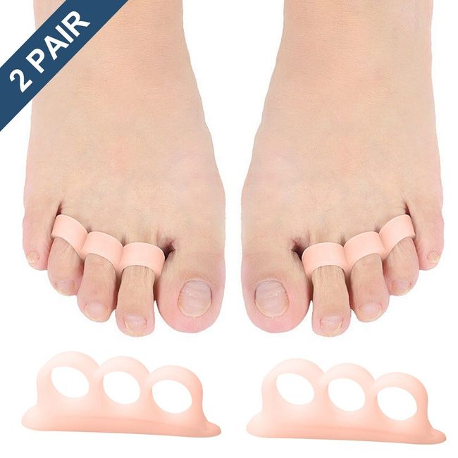 4PCS Silicone Bunion Corrector Bunion Separator Three Hole Hammering Pain Relief