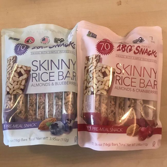 180 Snacks Skinny Rice Bar Almonds & Cranberries (2 Pack)