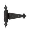 2PK Everbilt Tee hinges 6 in. Black Decorative Hammered Gate Strap Hinges 13401