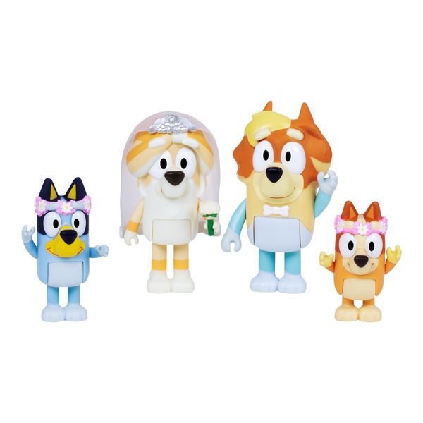 Bluey Figure 4-Pack Wedding Time