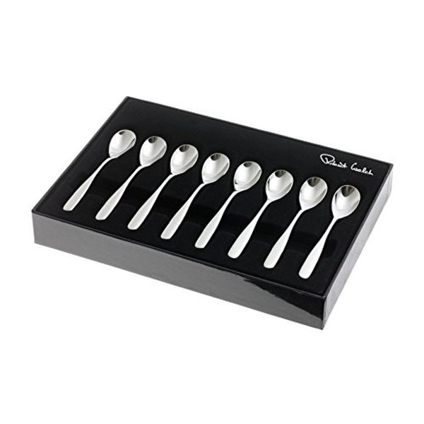 Robert Welch Stanton Satin Espresso Spoons, Set of 8. Made from Stainless Steel. Dishwasher Safe.