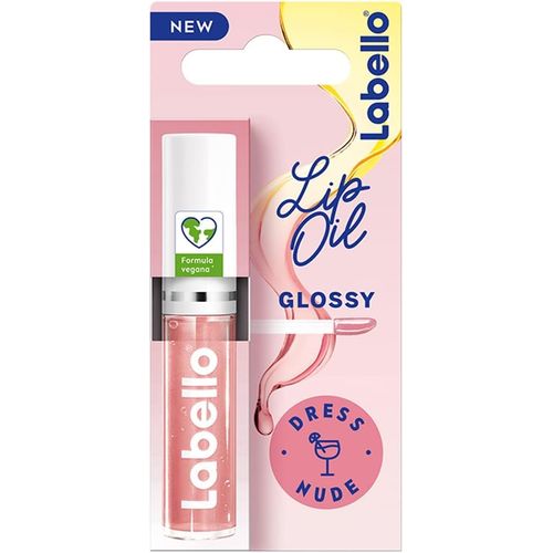 Labello Lip Oil Effetto Glossy – Dress Nude 5.5 ml, Lucidalabbra volumizzante e idratante, Olio labbra con oli di origine 100% naturale, Lip gloss per labbra morbide e luminose