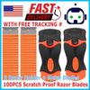 102 Plastic Razor Blades & Razor Scraper Double Edged Sticker Removal Tool Kit