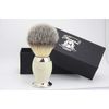 Synthetic Hair Shaving Brush Ivory & Silver Handle with Classical Box Presant