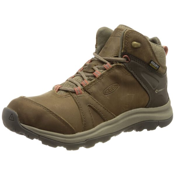 KEEN womens Terradora 2 Mid Height Leather Waterproof Hiking Boot, Brindle/Redwood, 10 US