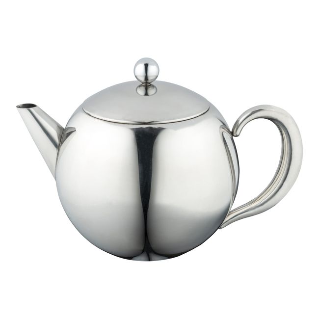 Café Ole RT-050X Rondeo Stainless Steel Tea Pot Easy Pour Teapot with Infuser Basket 50oz 1500ml